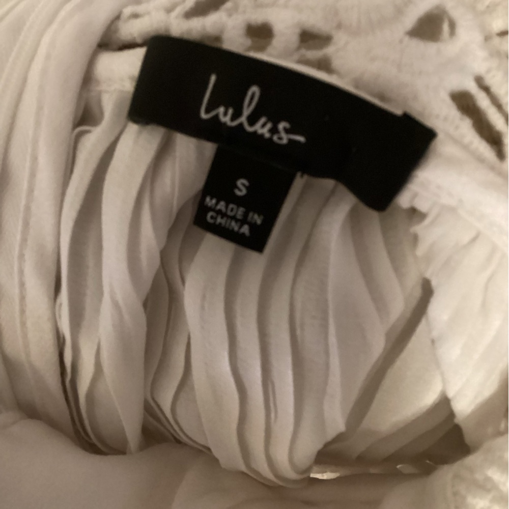 Lulus White Plisse Maxi Dress - Size Small - Picture 7 of 11